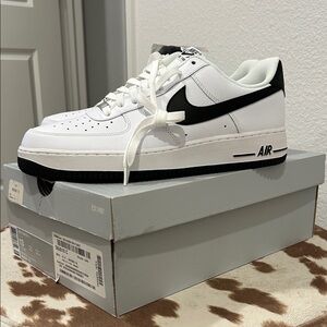 Nike Air Force 1 White with Black Swoosh